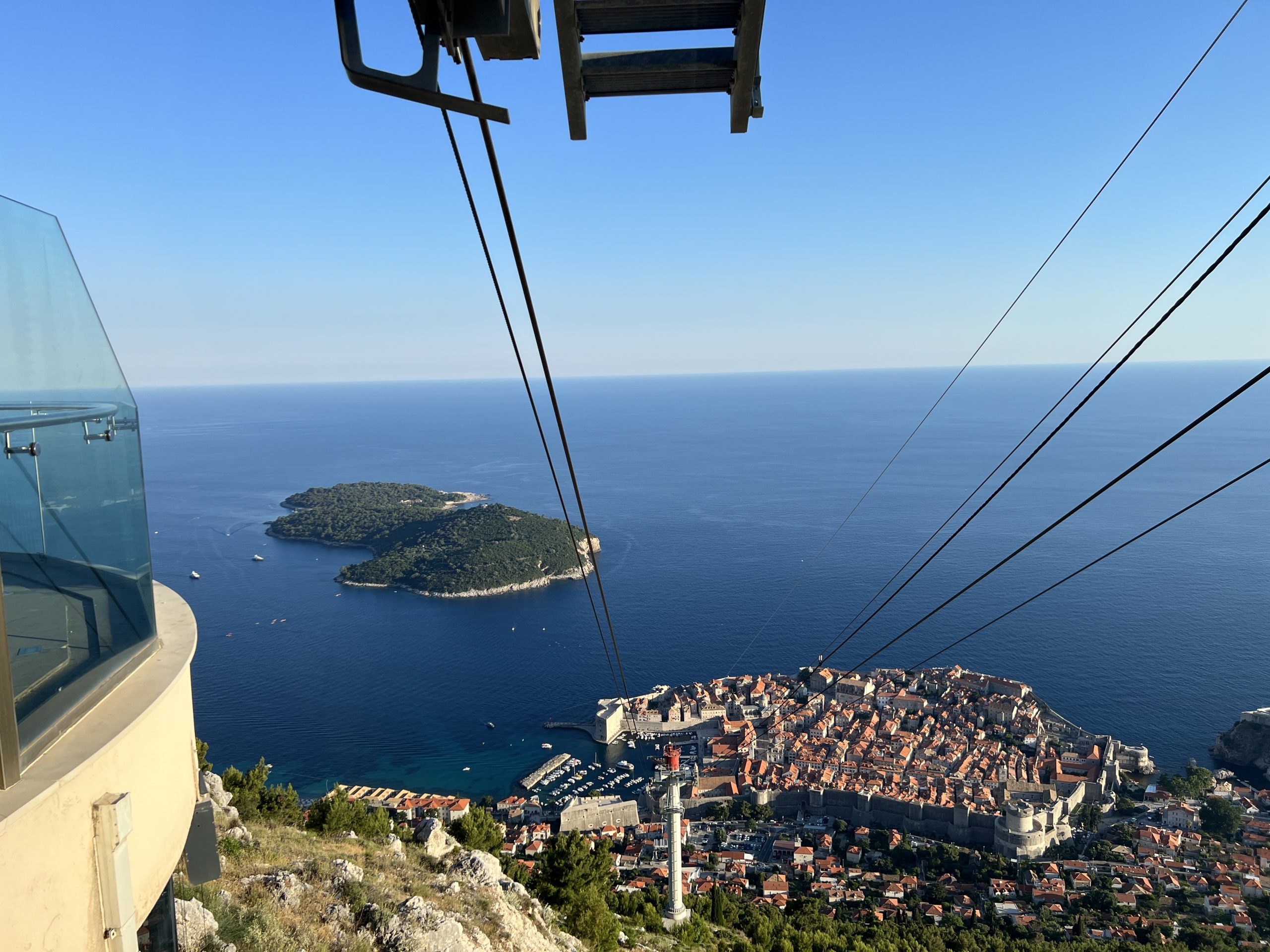 A view of the city from above, taken by a cable car.