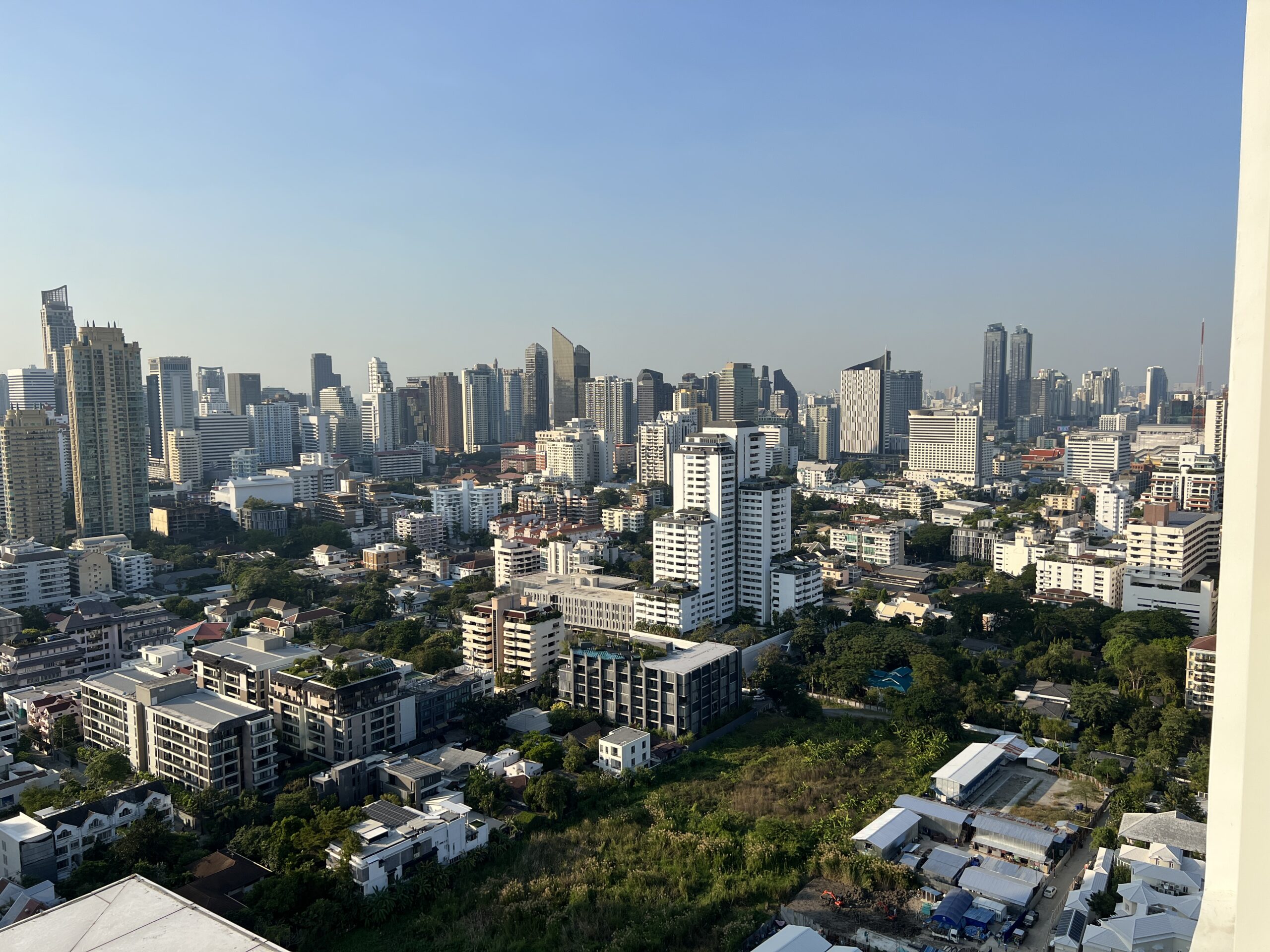 A view of the city from above.